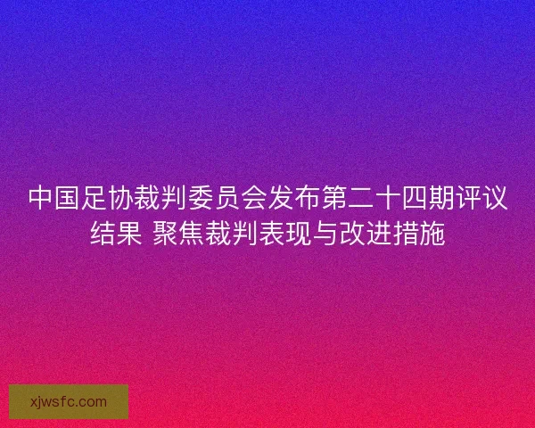中国足协裁判委员会发布第二十四期评议结果 聚焦裁判表现与改进措施