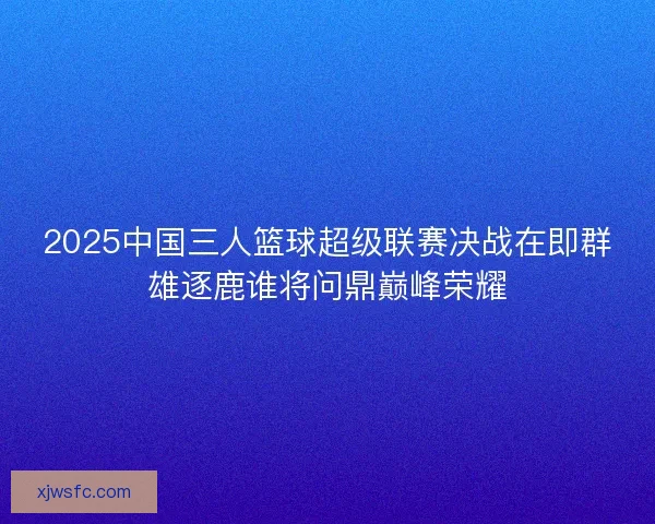 2025中国三人篮球超级联赛决战在即群雄逐鹿谁将问鼎巅峰荣耀