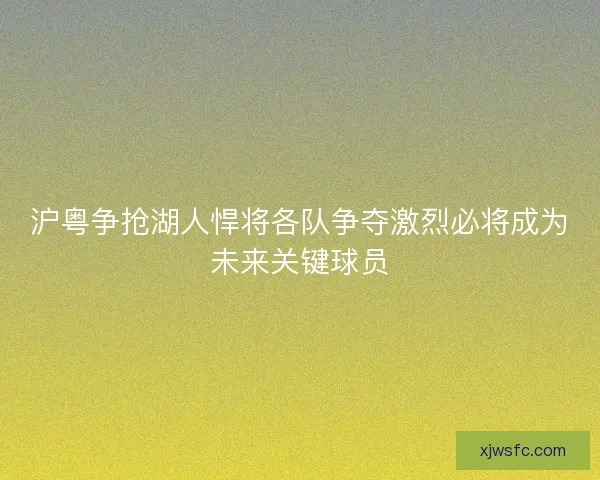 沪粤争抢湖人悍将各队争夺激烈必将成为未来关键球员